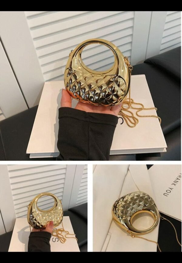 golden mini metal clutch